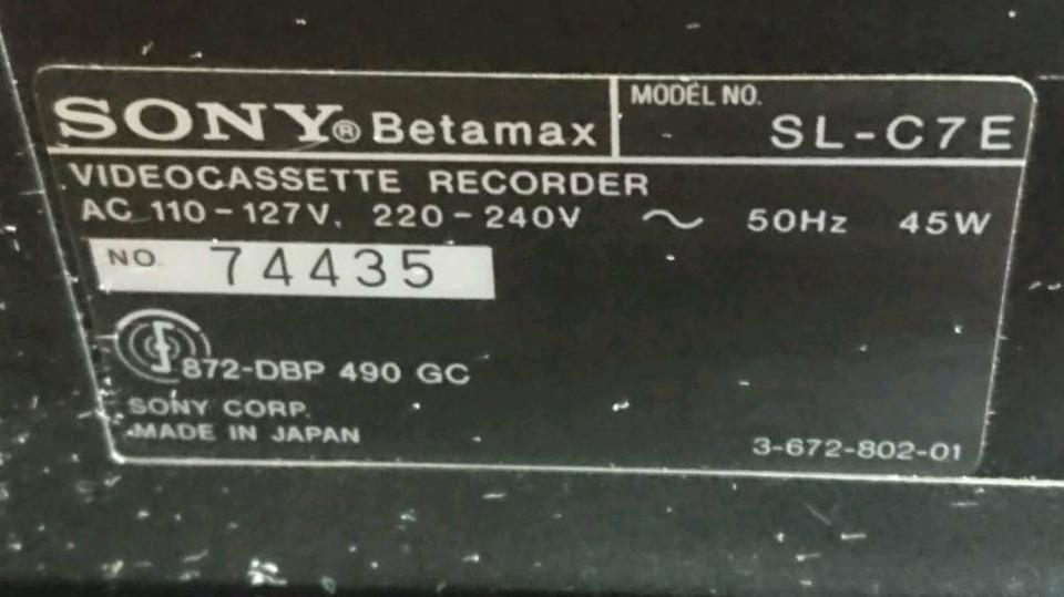 SONY Betamax SL-C 7 E, Videocassetten-Recorder, DEFEKT!!