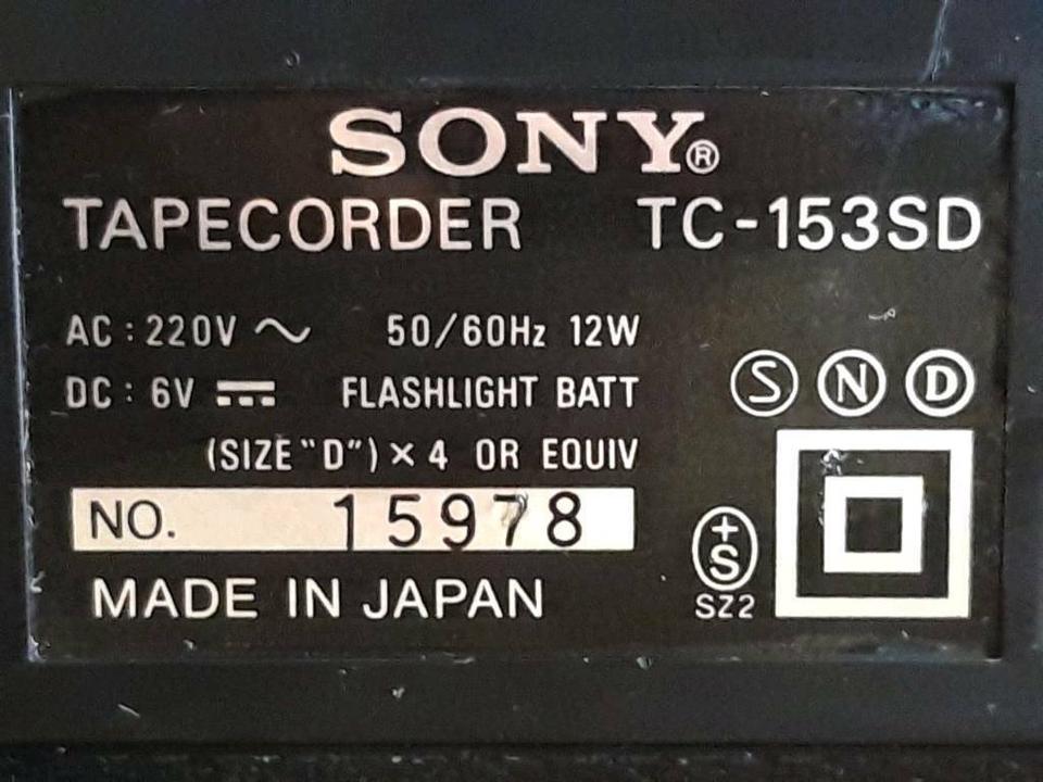 SONY TC-153SD "Tapcorder" ; Stereo Cassetten-Deck, etwas DEFEKT!