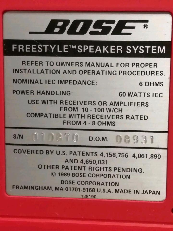 BOSE Freestyle Speaker System, Farbe: ROT, guter Zustand!!