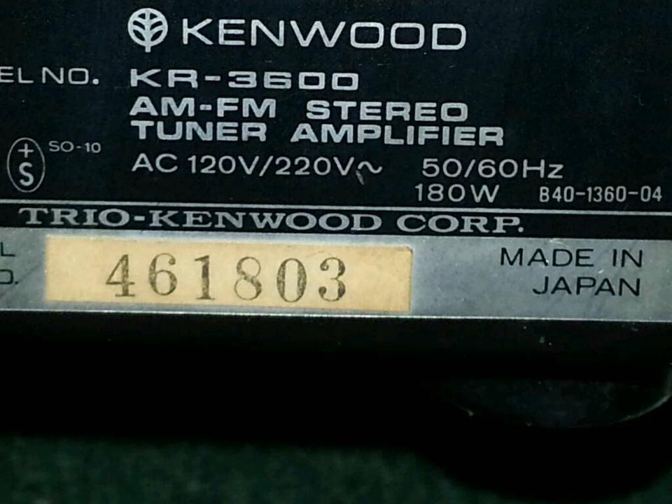 KENWOOD KR-3600, AM-FM Stereo Tuner Amplifier, ,guter Zustand!