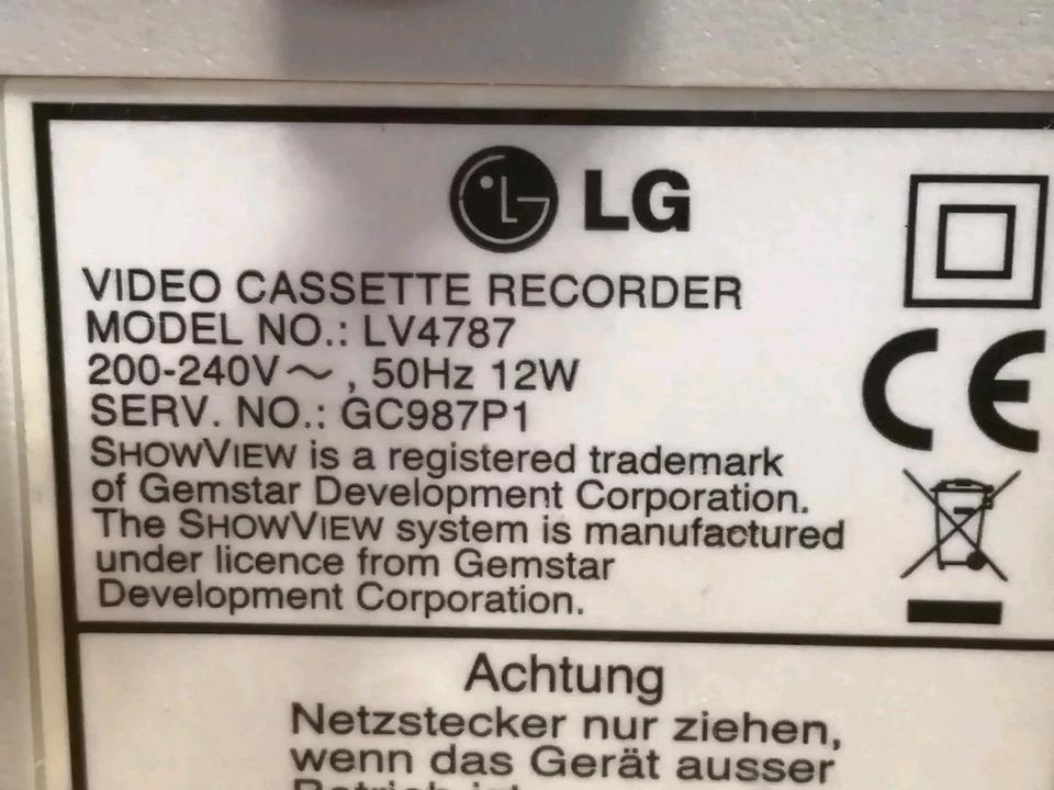 LG LV4787, Videocassettenrecorder mit Original-Fernbedienung!!
