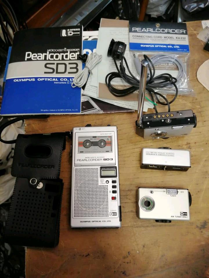OLYMPUS Pearlcorder SD3, Micro-Cassettenrecorder, Zubehör, DEFEK!
