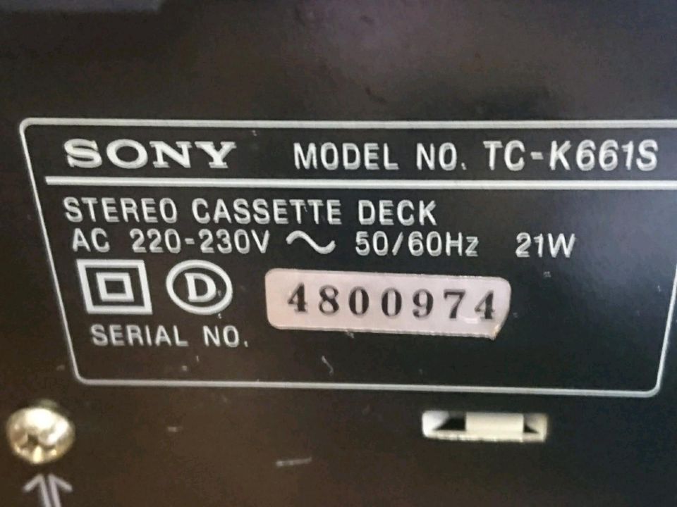 SONY TC-K661S, Cassetten-Deck, Antriebsriemenwechsel nötig!!