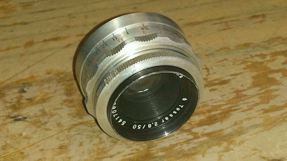 TESSAR Carl Zeiss Jena 2,8/50; Objektiv, sehr guter Zustand!