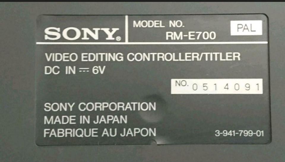 SONY RM-E700 Video Editing Controller/Titler, guter Zustand