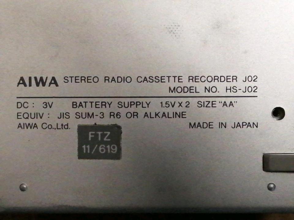 AIWA HS-J02 Stereo Cassette Recorder mit Zubehör!! etwas DEFEKT!!