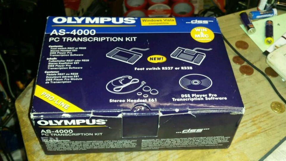 OLYMPUS AS-4000 PC Transcription KIT; NEU & OVP