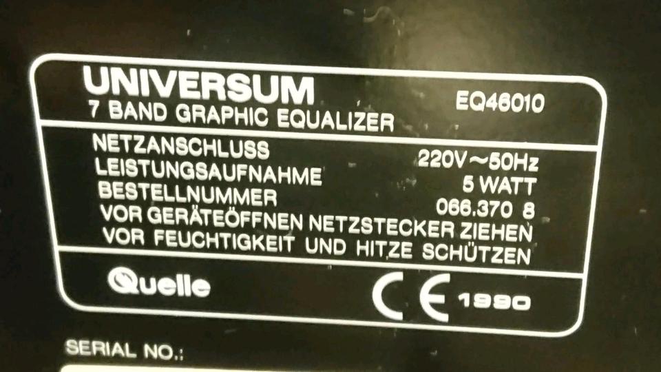 UNIVERSUM EQ46010, 7 Band Graphic Equalizer, guter Zustand!