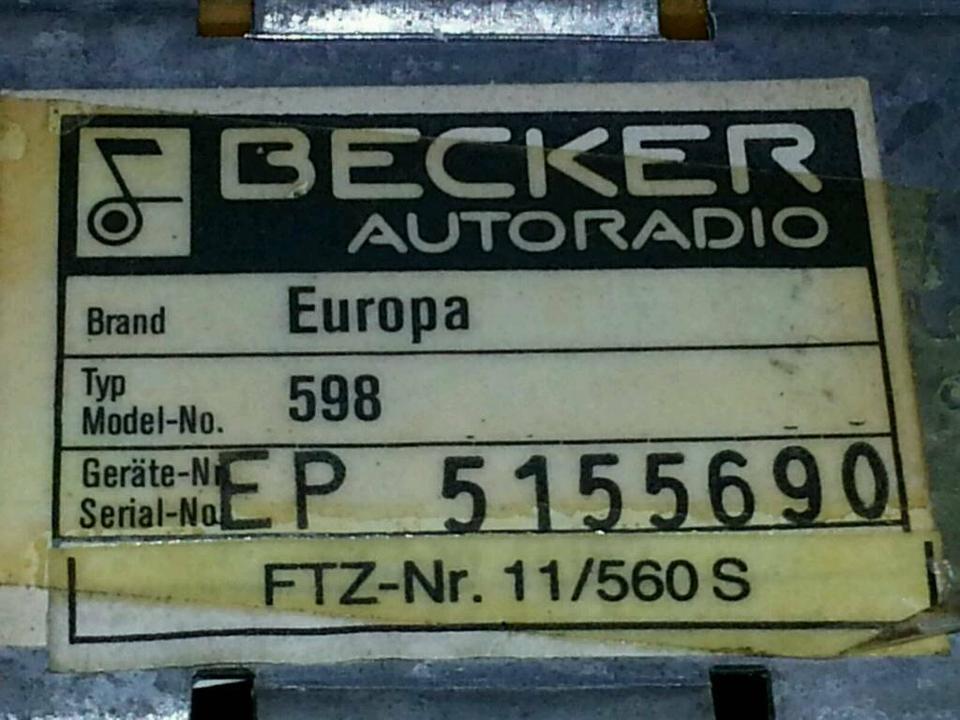 DECKER Europa Model-Nr: 598; Auto-Radio