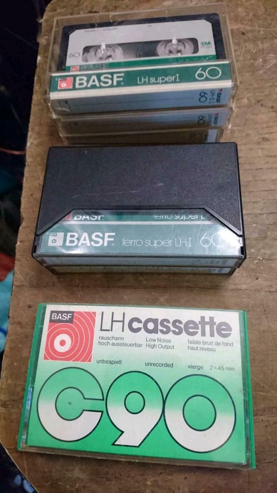 6 verschiedene BASF Audio-Cassetten, gebraucht!