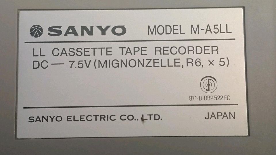 SANYO M-A5LL, Sprachstudienrecorder mit Zubehör!!