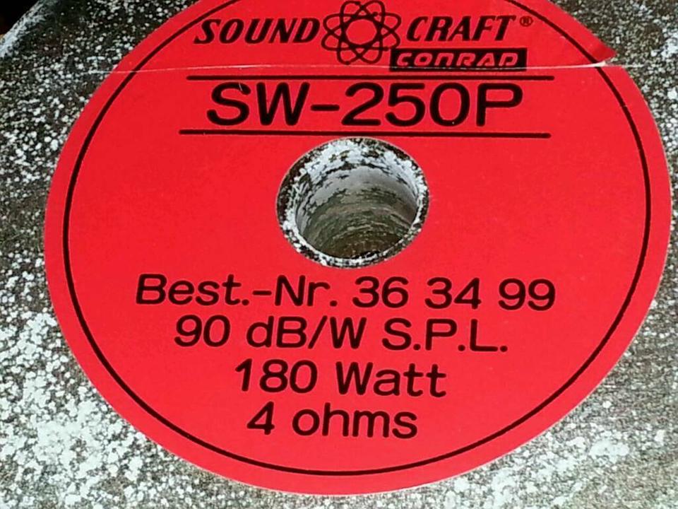 SOUND CRAFT by CONRAD SW 250 P; Lautsprecher mit OVP, 180 Watt