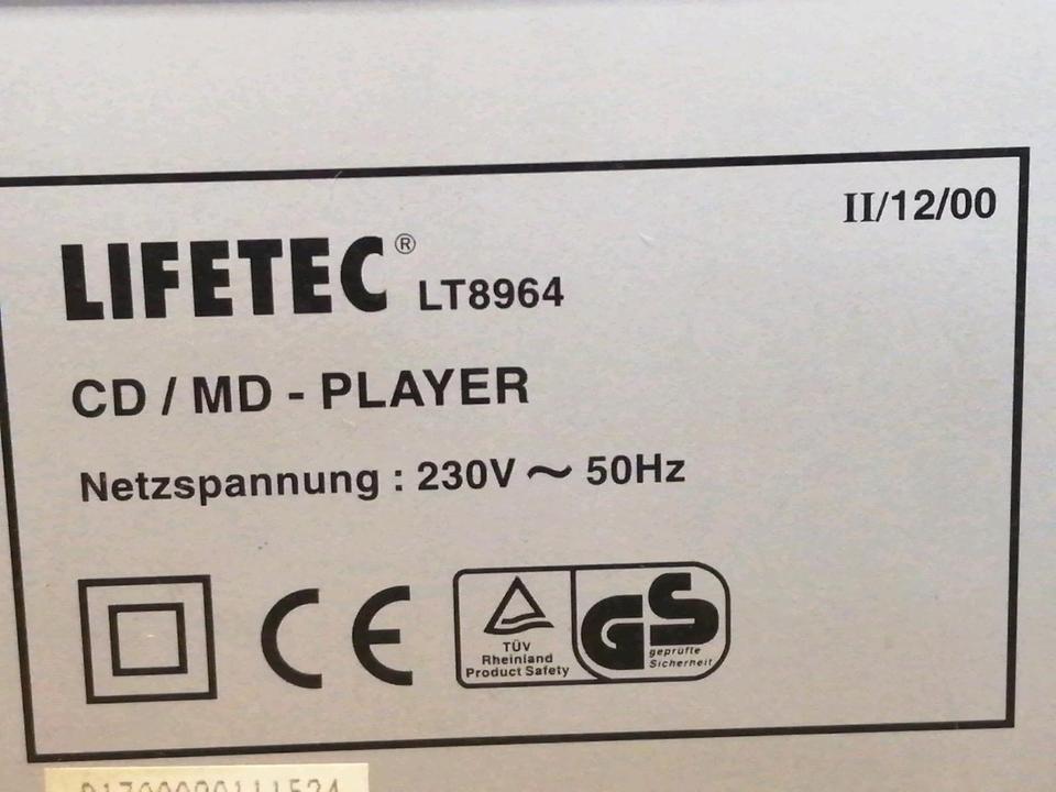 LIFETEC LT8964, CD-Player/MD-Recorder, 2in1, guter Zustand!!!