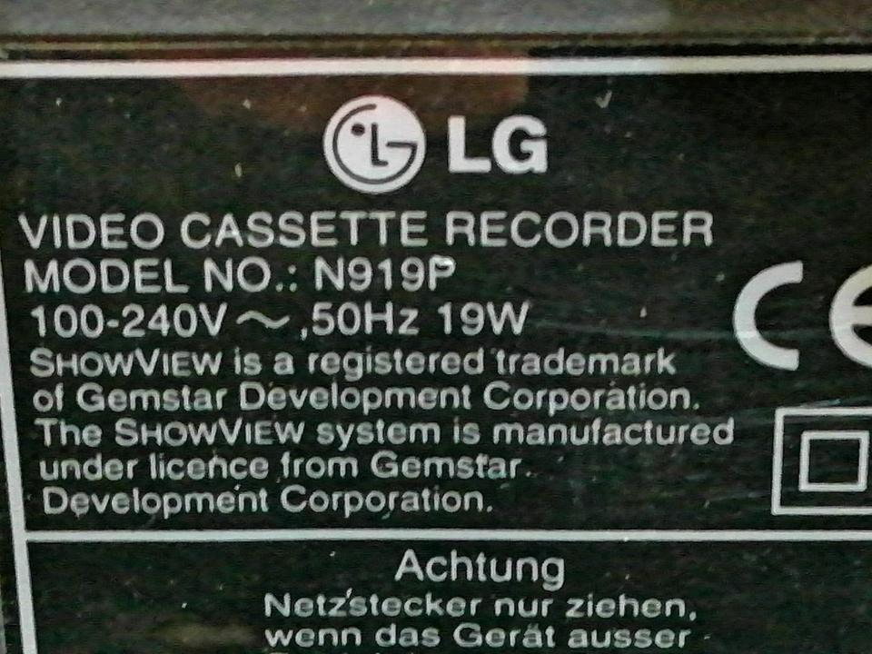 LG N919 P, Videorecorder mit Original-Fernbedienung!!