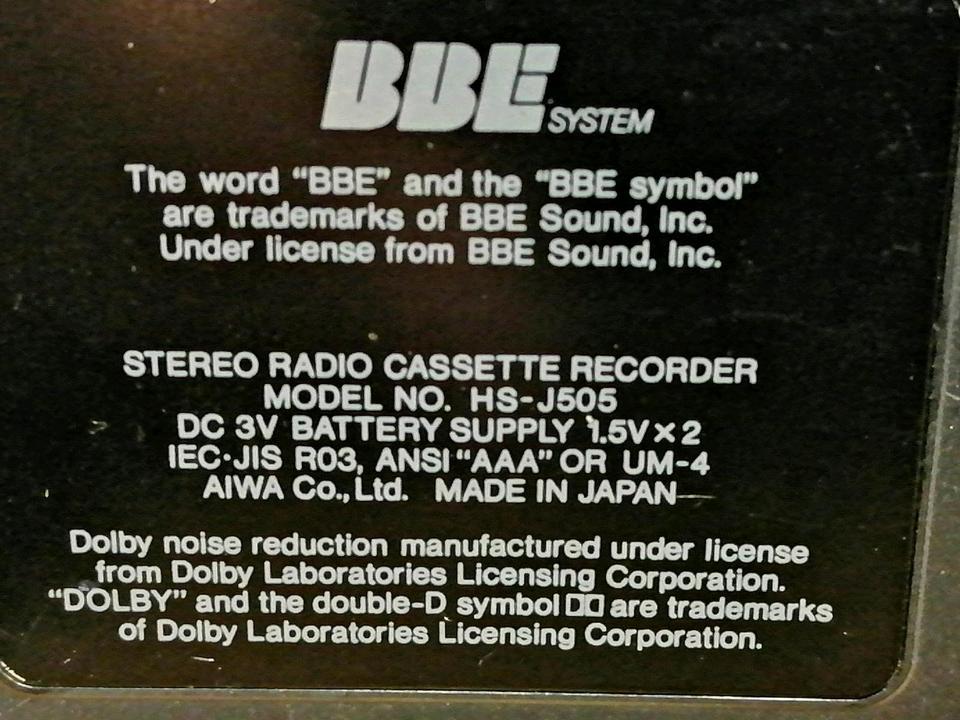 AIWA HS-J505, Walkman mit Batterie-Fach, DEFEKT!!!