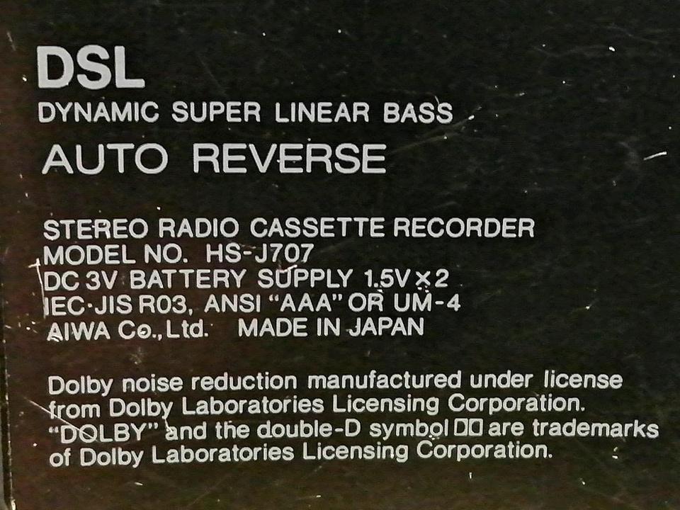 AIWA HS-J707, Walkman mit Batterie-Fach, DEFEKT!!!