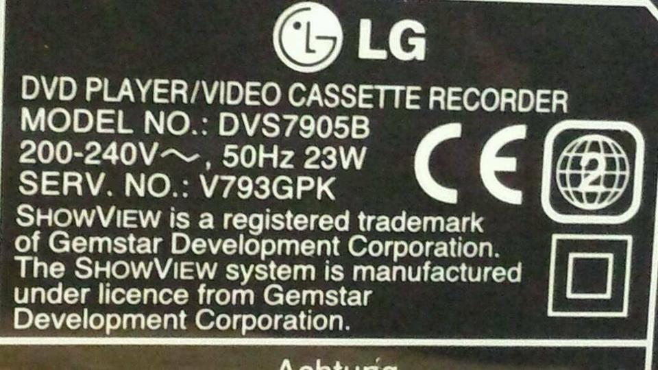 LG DVD Player/Videocassetten-Recorder DVS 7905B