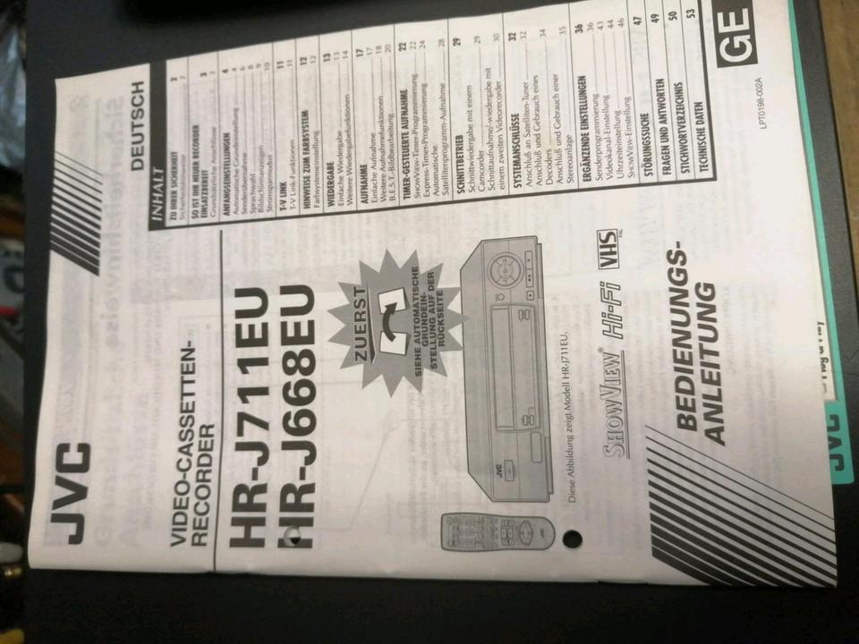 JVC HR-J668EU, Videocassettenrecorder, mit Zubehör!!