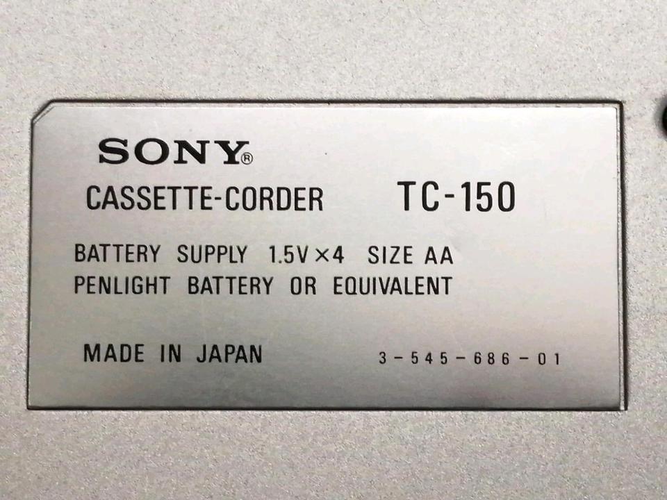 SONY TC-150 Cassetten-Recorder, ohne Adapter! Guter Zustand!
