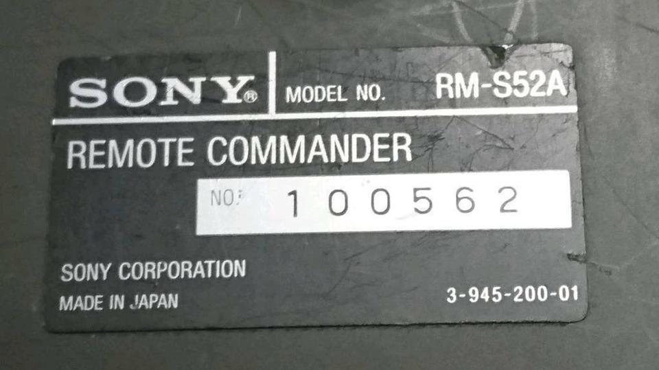 SONY RM-S52A5, Remote Commander, Original-Fernbedienung+Adapter