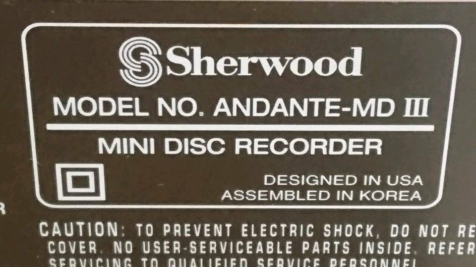 SHERWOOD Andante-MD III, Minidisc-Recorder, DEFEKT!!