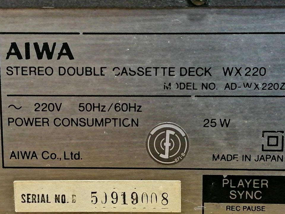 AIWA WX220, Doppel-Radiocassetten-Deck, NEUER Antriebsriemen!!