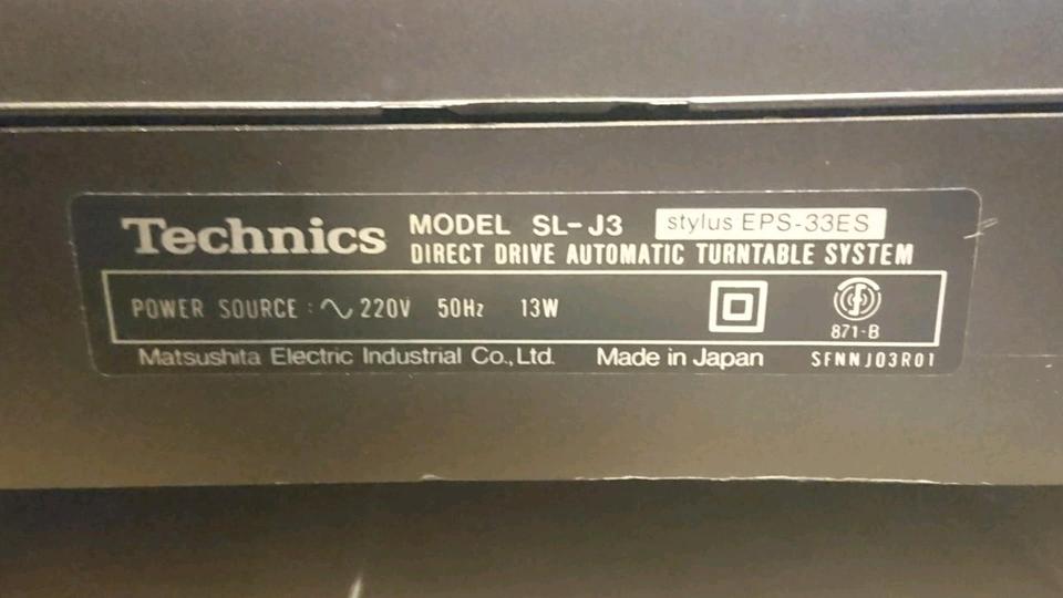 TECHNICS SL-J3, Plattenspieler mit Nadelsystem!