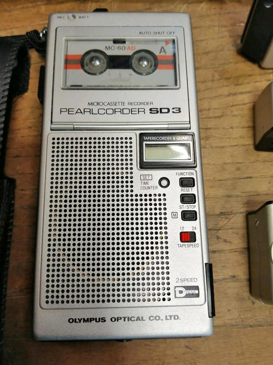 OLYMPUS Pearlcorder SD3, Micro-Cassettenrecorder, Zubehör, DEFEK!