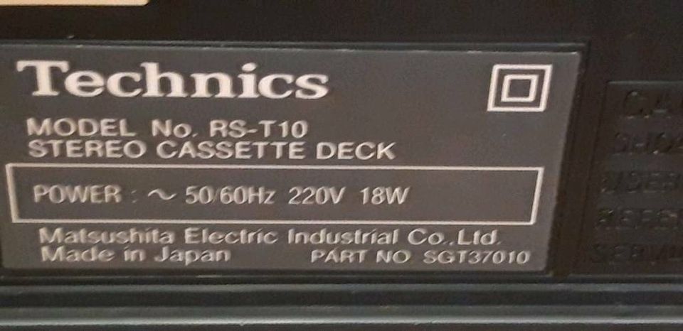 TECHNICS RS-T10, Stereo Doppel-Cassetten-Recorder, guter Zustand