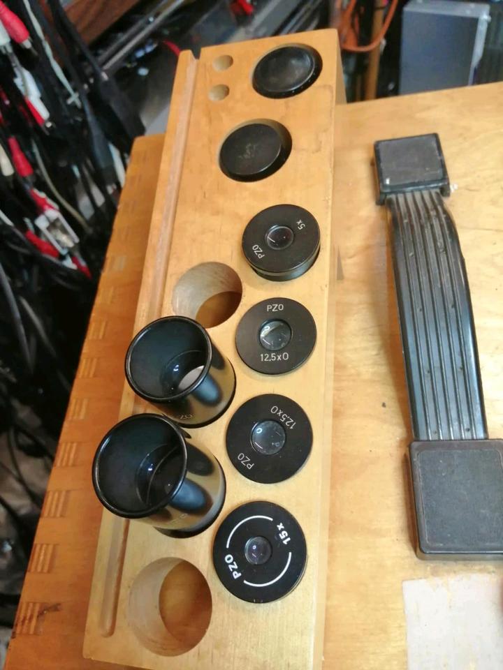 MIKROSKOP PZ0 WARSZAWA S72 25537, Lampe mit Kabel FEHLT!!