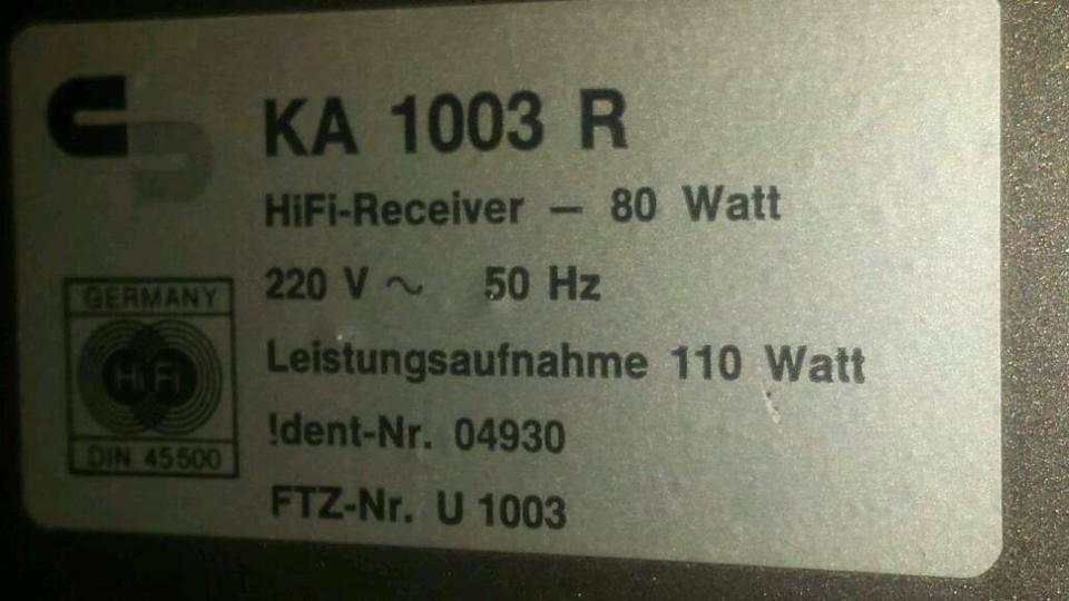 SCHNEIDER HiFi Concept KA- 1003 R; HiFi Receiver, guter Zustand!