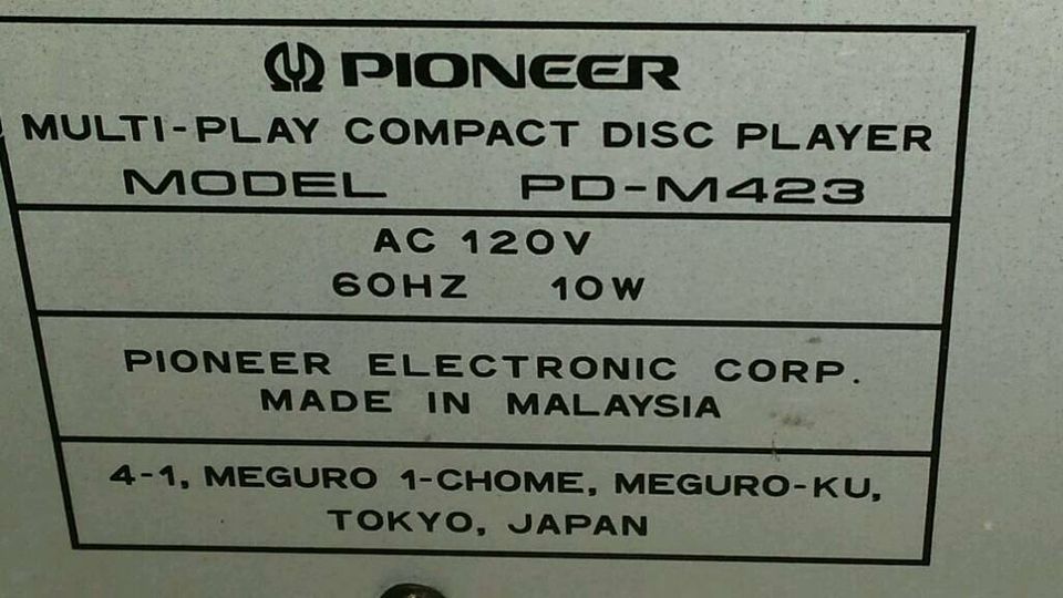 PIONEER PD-M423; Multi-CD-Player; 6fach-CD-Wechsler,DEFEKT!