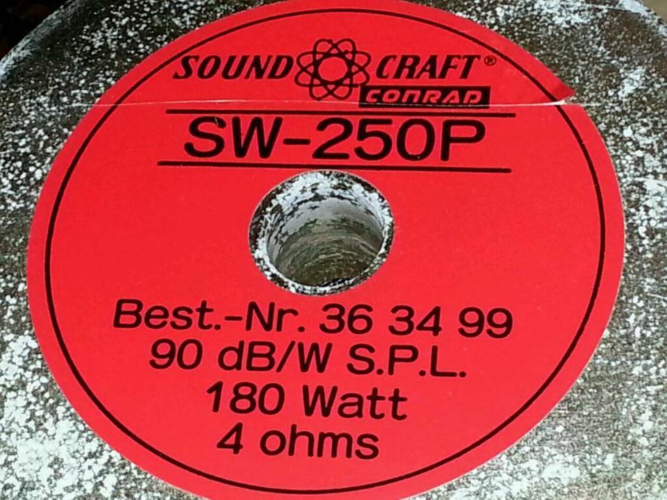 SOUND CRAFT by CONRAD SW 250 P; Lautsprecher mit OVP, 180 Watt