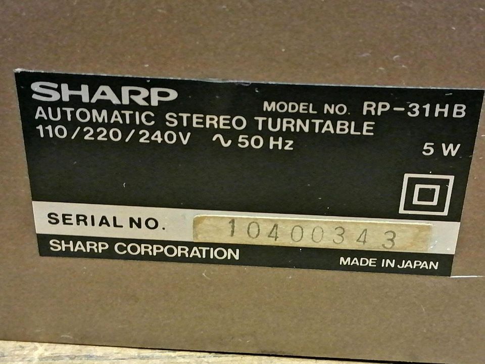 SHARP RP-31HB, Stereo Plattenspieler + Original-Nadelsystem!!!