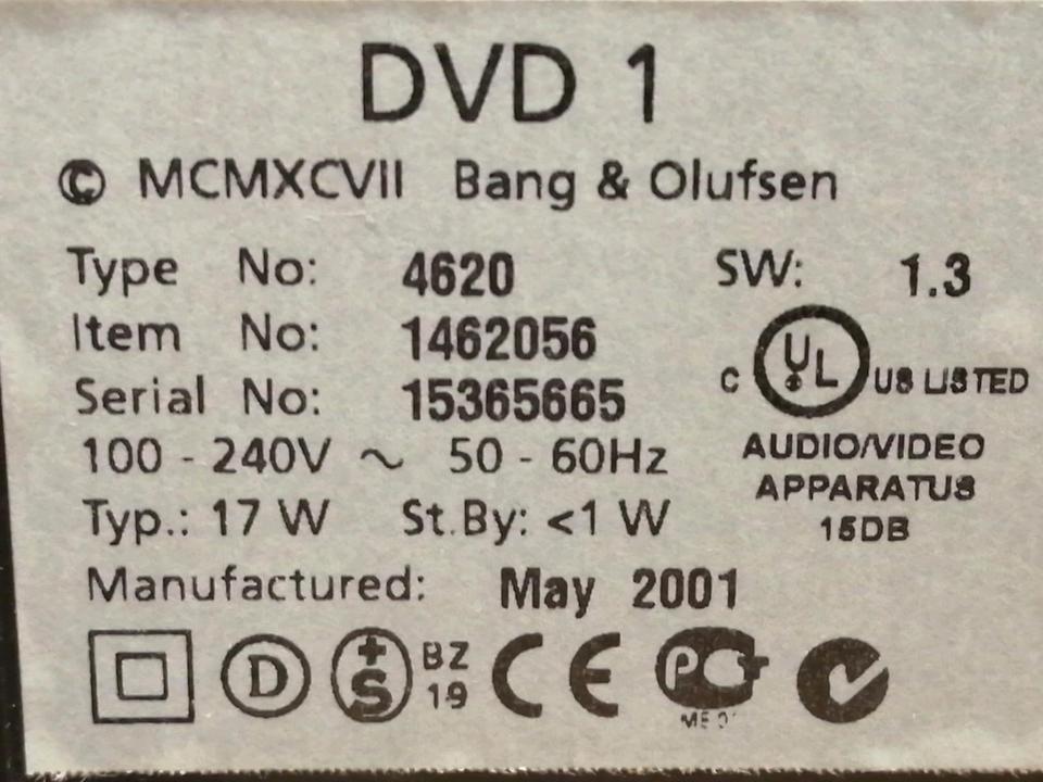 BANG & OLUFSEN DVD 1, Typ: 4620, DVD-Player, DEFEKT!!