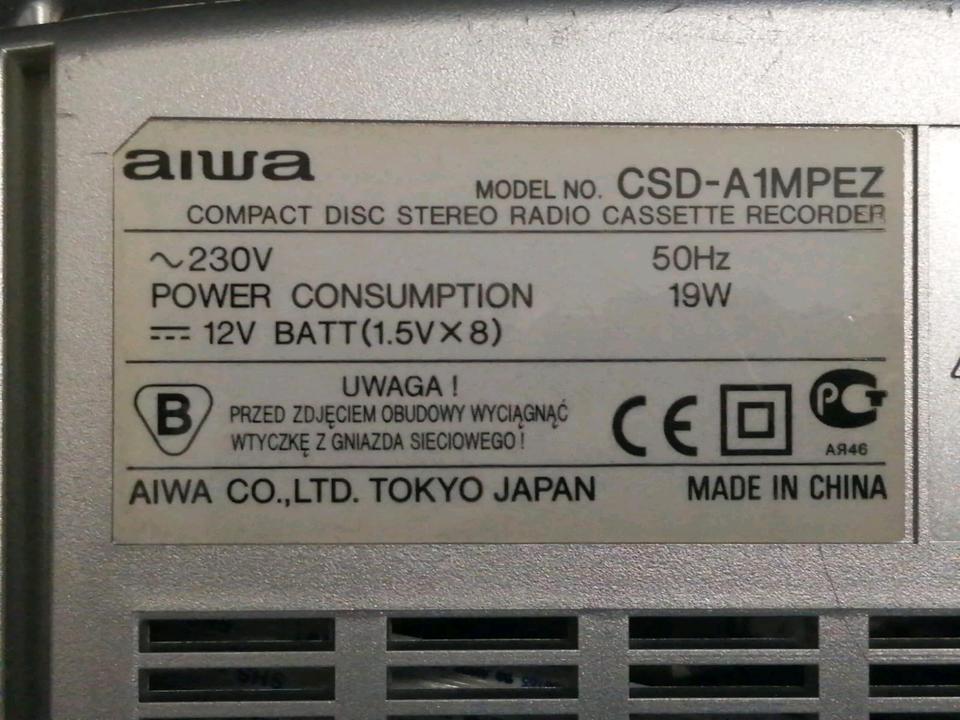 AIWA CSD-A1MPEZ, Radio-Cassetten-Recorder mit CD, etwas DEFEKT!!