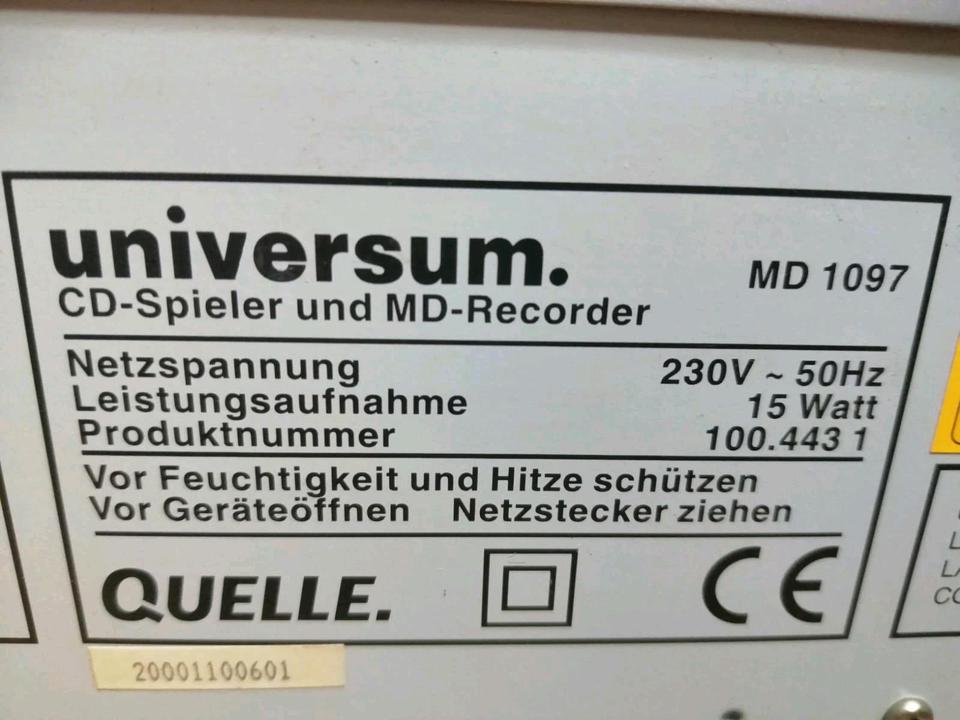 UNIVERSUM MD1097, CD-Player + MD-Recorder, guter Zustand!!