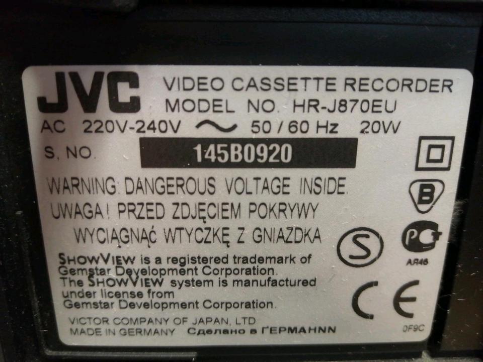 JVC HR-J870EU, Videocassettenrecorder, guter Zustand!!
