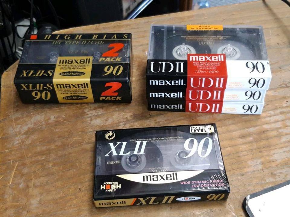 6 verschiedene MAXELL Audio-Cassetten, NEU & OVP