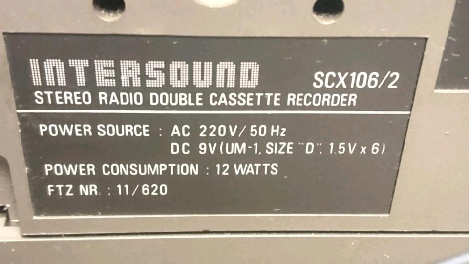 INTERSOUND SCX106/2, Doppelcassetten-Radio-Recorder