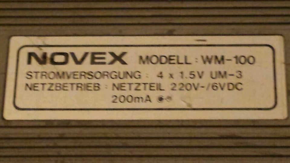 NOVEX WM-100; Cassettenrecorder; Selten; DEFEKT