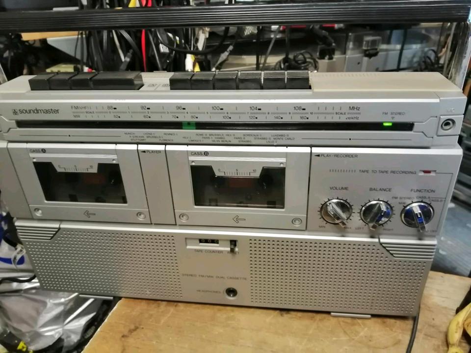 SOUNDMASTER FM/MW Doppel-Radiocassetten-Recorder!!!