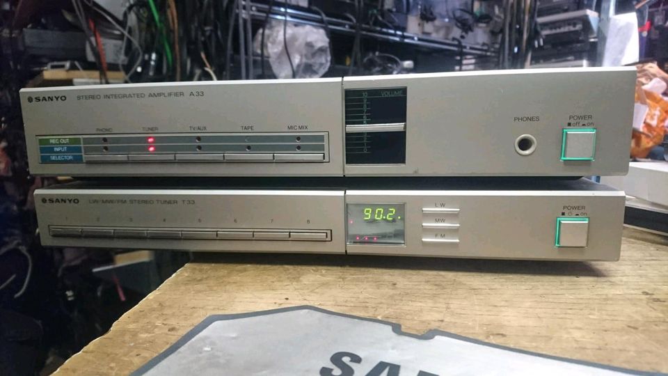 SANYO A33 Stereo Amplifier + SANYO T33 Stereo Tuner