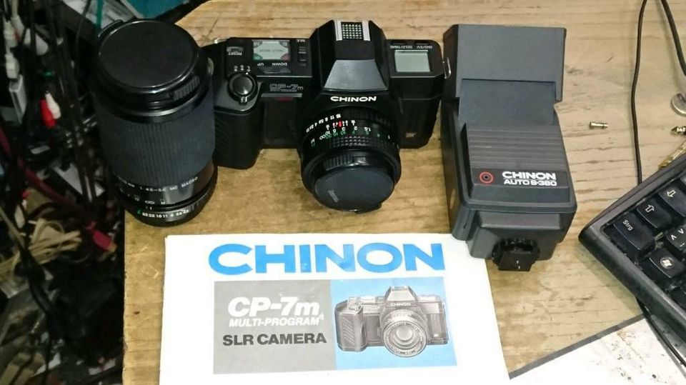 CHINON CP-7m + CHINON Auto S-380 + 2 Objektive, guter Zustand!