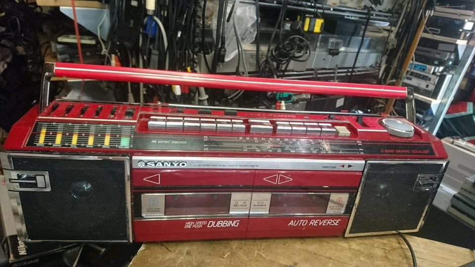 SANYO MW711K, Doppelcassetten-Radio-Recorder, DEFEKT!!