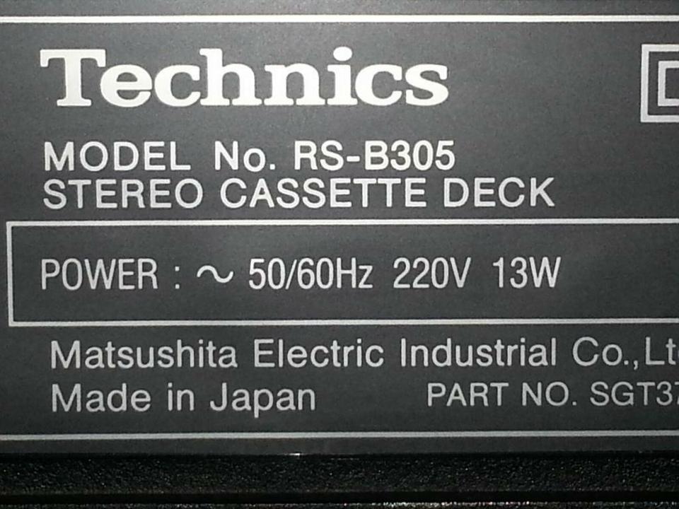 TECHNICS RS-B305; Stereo Cassetten-Deck, guter Zustand!