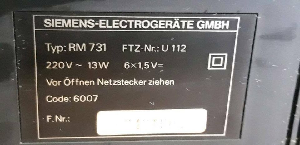 SIEMENS Club 731, Radio-Cassetten-Recorder, guter