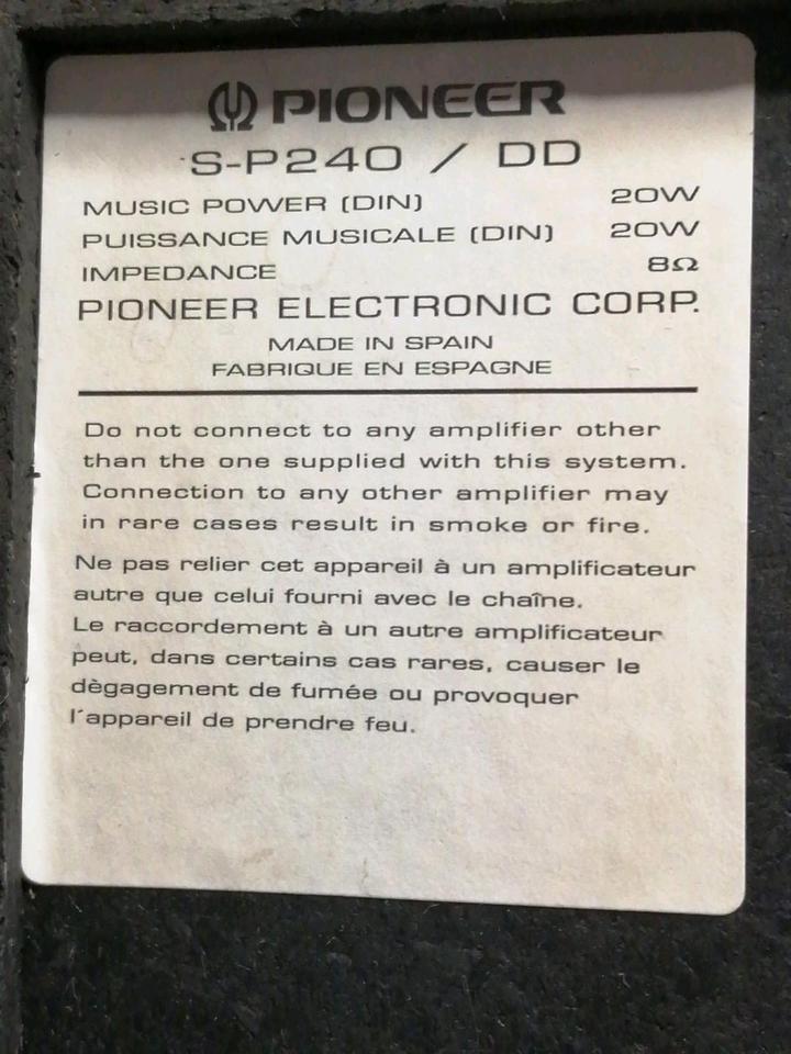 PIONEER S-P240/DDR, 2 Boxen, guter Zustand!!!