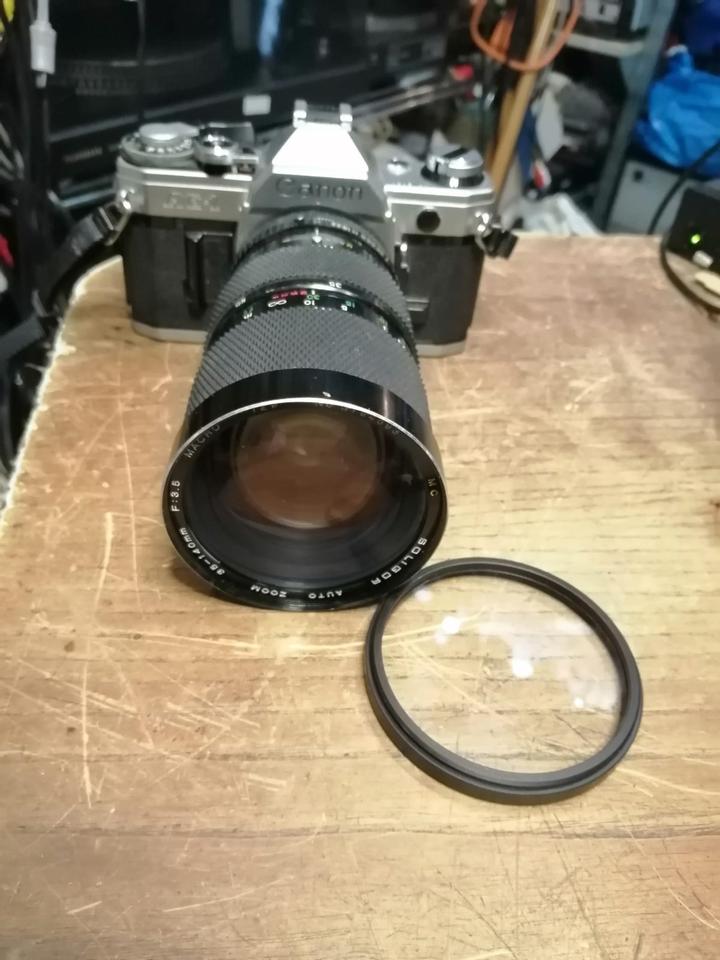 CANON AE-1 Analog-Kamera mit Objektiv SOLIGOR + B+W 72E Linse!!