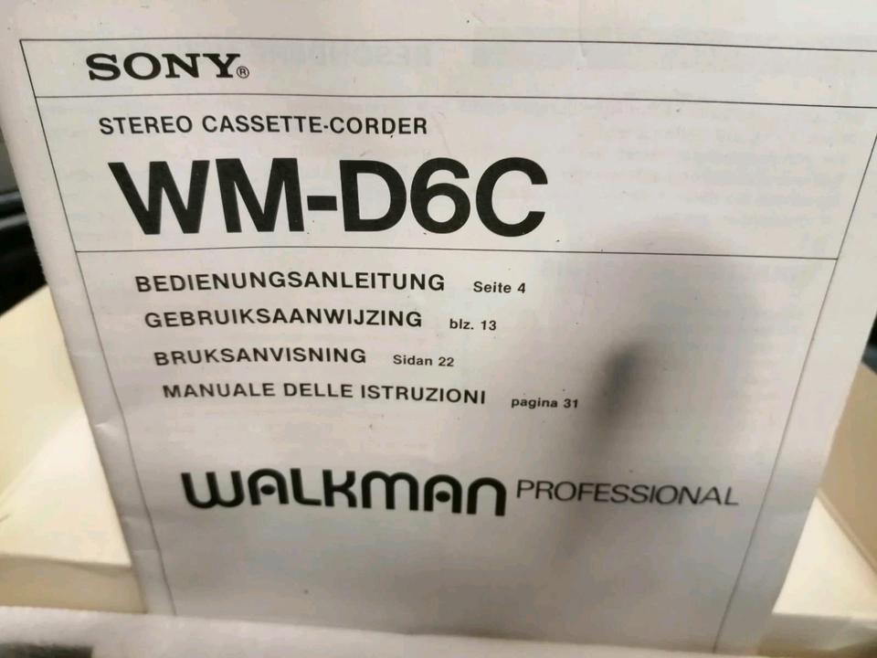 SONY WM-D6C, Walkman mit Zubehör!! Wie neu!!!!